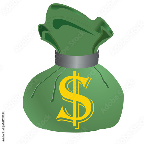 big green money bag of dollars