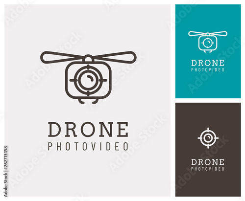 drone, logo, symbole, appareil photo, vue aérienne, video