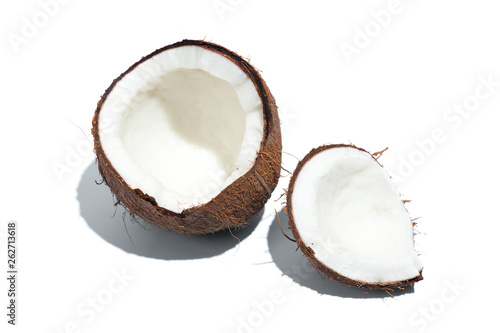 Fresh juicy coconut isolated on a white background. Concept of Healthy eating and dieting. Travel and holiday concept