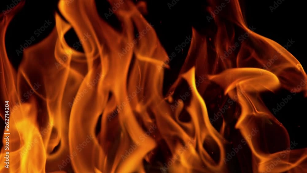 Fire Flames and Sparks in Super Slow Motion Isolated on Back Background at 1000fps. Fire Flames and Sparks in Super Slow Motion Isolated on Back Background at 1000fps.
