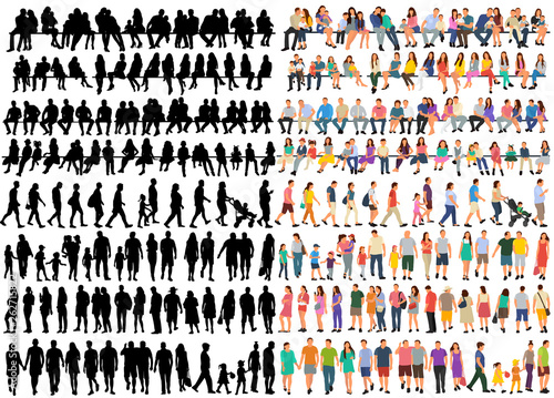  isolated, set of people in flat style