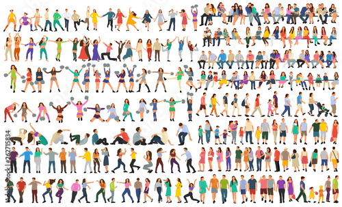 vector  isolated  set of people in flat style