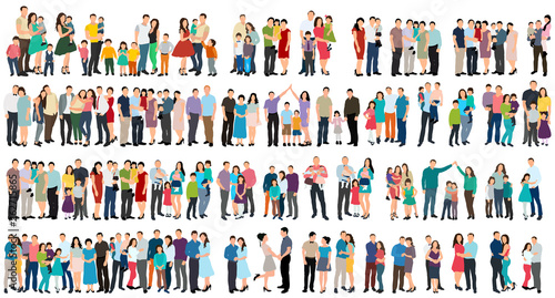vector, isolated, set of people in flat style © zolotons