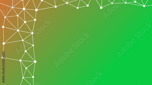 Abstractly connected points on colorful background, technology abstract background. Technology Concept, LowPoly, Polygons, Triangles, Network, Social Network, IOT, Internet