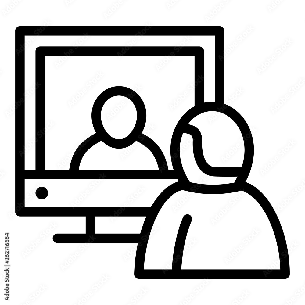 Media communications icon. Outline media communications vector icon for web design isolated on white background