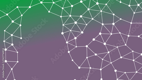 Abstractly connected points on colorful background, technology abstract background. Technology Concept, LowPoly, Polygons, Triangles, Network, Social Network, IOT, Internet