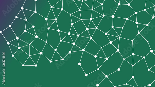 Abstractly connected points on colorful background, technology abstract background. Technology Concept, LowPoly, Polygons, Triangles, Network, Social Network, IOT, Internet