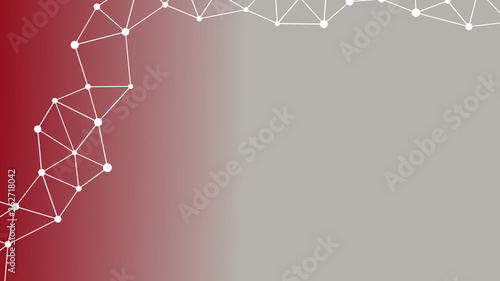 Abstrakt verbundene Punkte auf mehrfarbigem Hintergrund, technisch abstrakter Hintergrund. Technologiekonzept, LowPoly, Polygone, Dreiecke, Netzwerk, Soziales Netzwerk, IOT, Internet