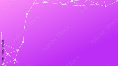 Abstrakt verbundene Punkte auf mehrfarbigem Hintergrund, technisch abstrakter Hintergrund. Technologiekonzept, LowPoly, Polygone, Dreiecke, Netzwerk, Soziales Netzwerk, IOT, Internet