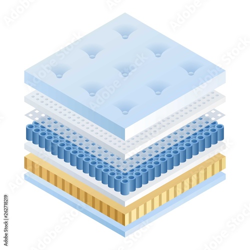 Orthopedic mattress icon. Isometric of orthopedic mattress vector icon for web design isolated on white background