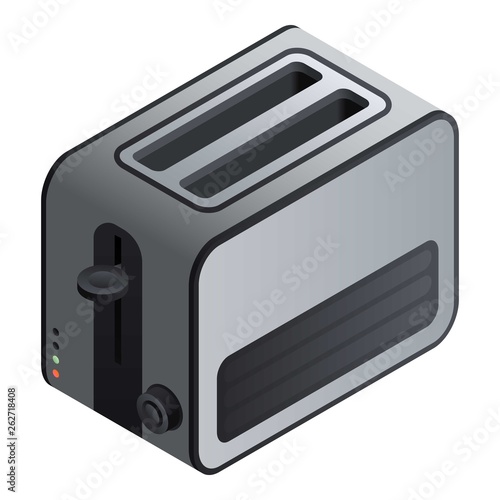 Modern toaster icon. Isometric of modern toaster vector icon for web design isolated on white background