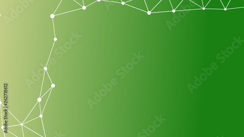 Abstrakt verbundene Punkte auf mehrfarbigem Hintergrund, technisch abstrakter Hintergrund. Technologiekonzept, LowPoly, Polygone, Dreiecke, Netzwerk, Soziales Netzwerk, IOT, Internet