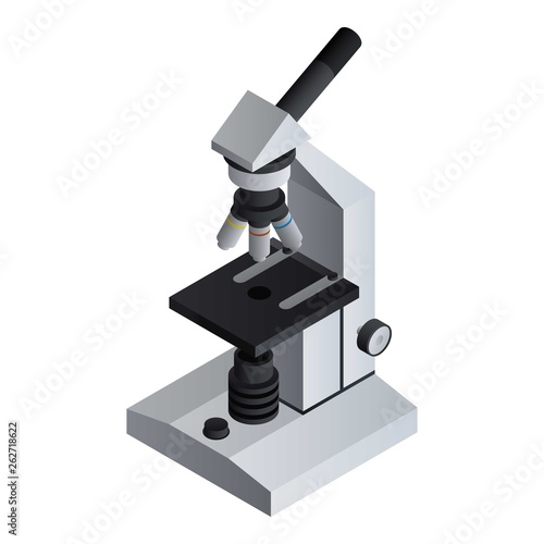 Dna microscope icon. Isometric of dna microscope vector icon for web design isolated on white background