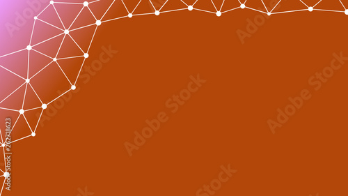 Abstrakt verbundene Punkte auf mehrfarbigem Hintergrund, technisch abstrakter Hintergrund. Technologiekonzept, LowPoly, Polygone, Dreiecke, Netzwerk, Soziales Netzwerk, IOT, Internet