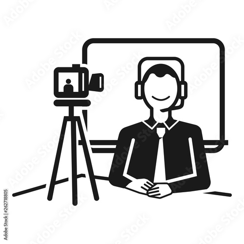 Live tv icon. Simple illustration of live tv vector icon for web design isolated on white background