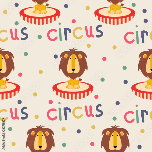 circus lion  seamless pattern