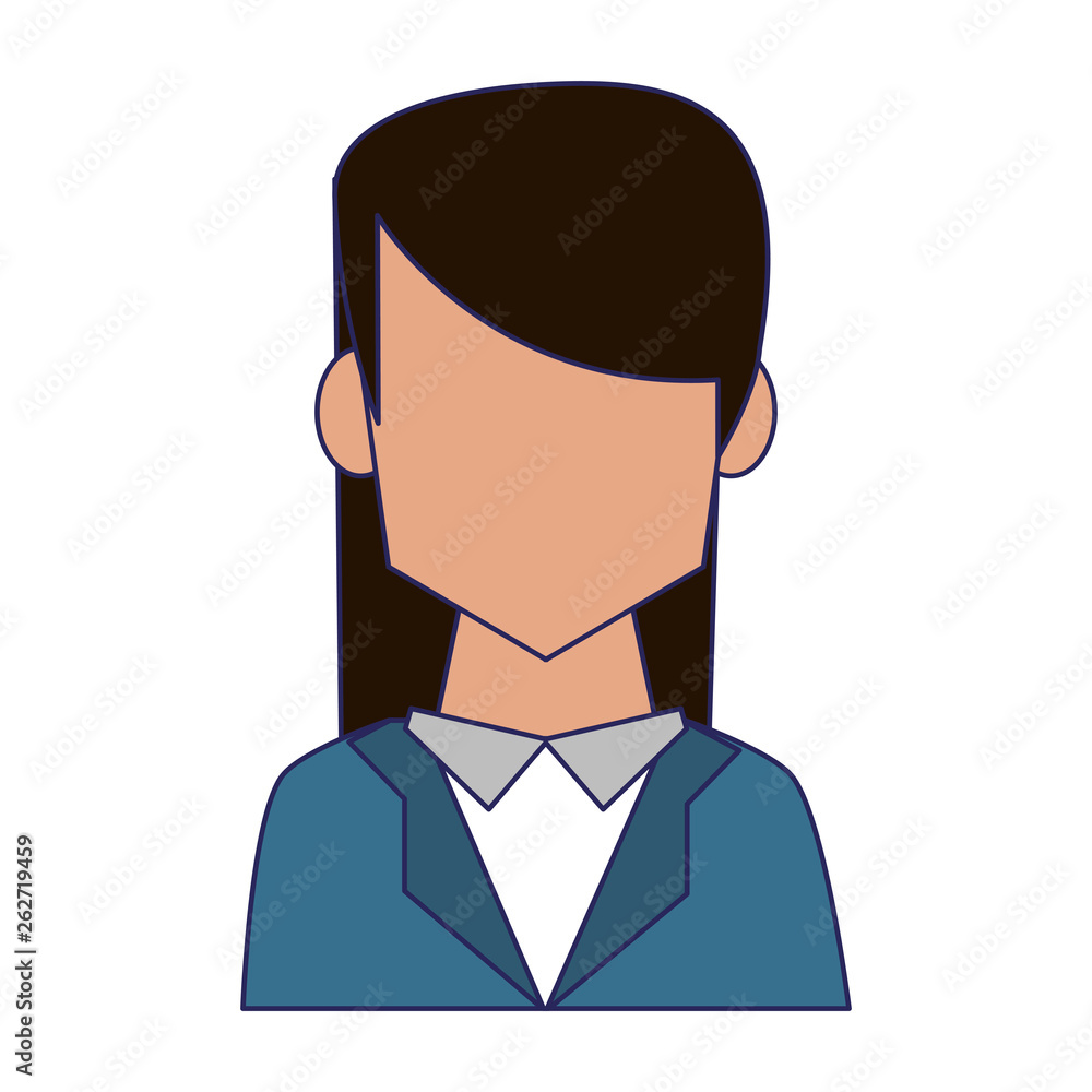 Businesswoman profile faceless avatar blue lines Businesswoman profile faceless avatar blue lines