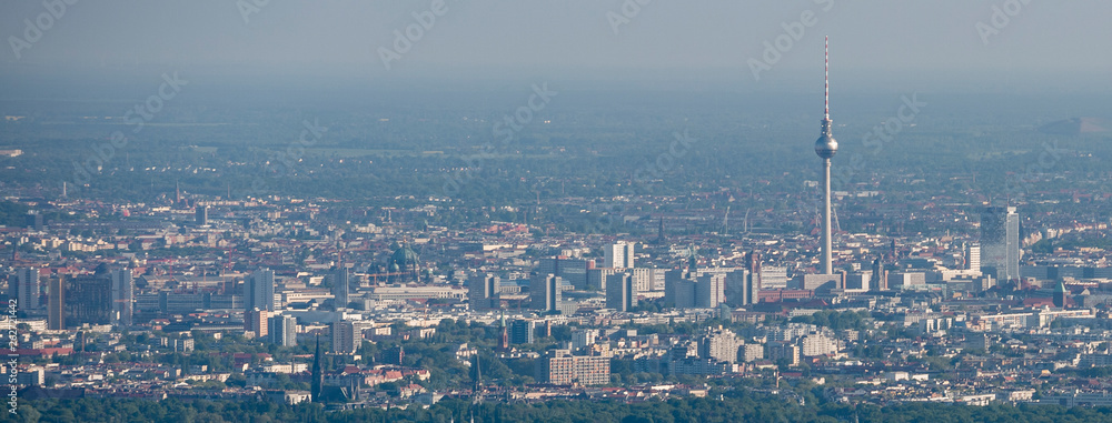 A panoramic view of Berlin from a above. 