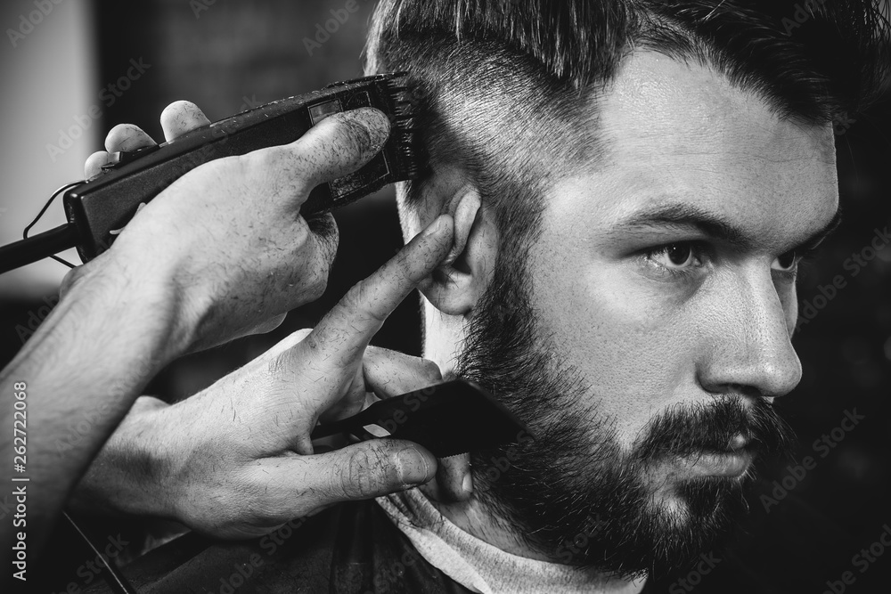 Premium Photo  Men haircut discount template men model hairstyle hair salon