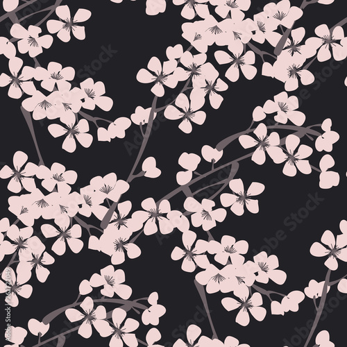 Sakura flowers vector seaml...