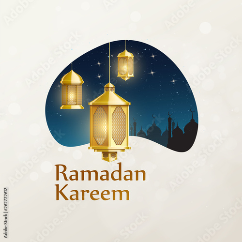 gold ramadan kareem background place for text