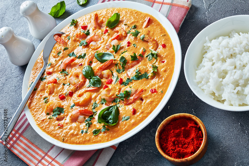 Shrimps in Coconut Sauce and white rice