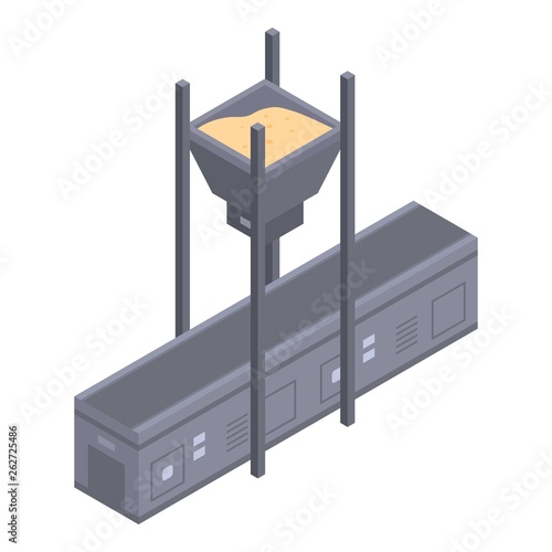 Bakery factory line icon. Isometric of bakery factory line vector icon for web design isolated on white background