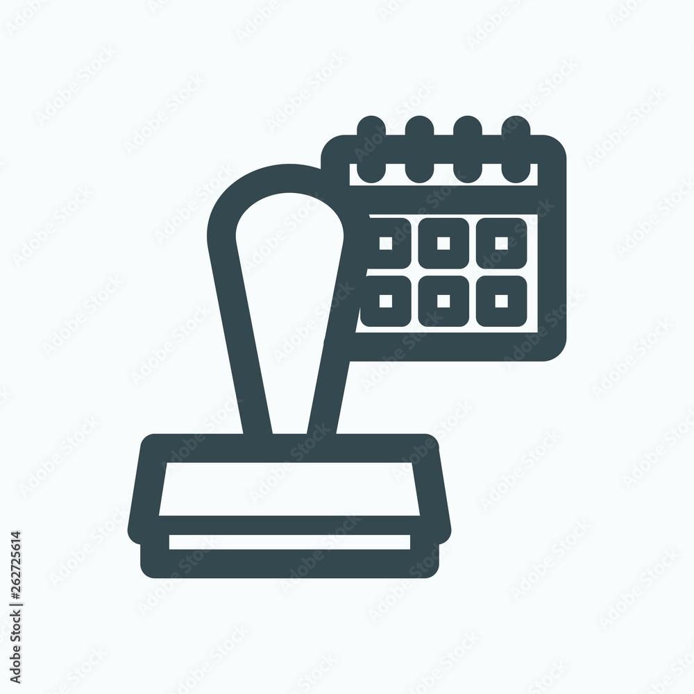 Dater icon, dater stamp isolated vector icon Dater icon, dater stamp isolated vector icon