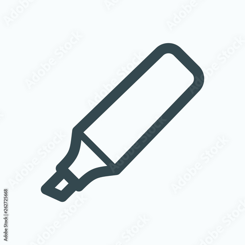 Highlighter pen isoladet icon, marker pen linear vector icon