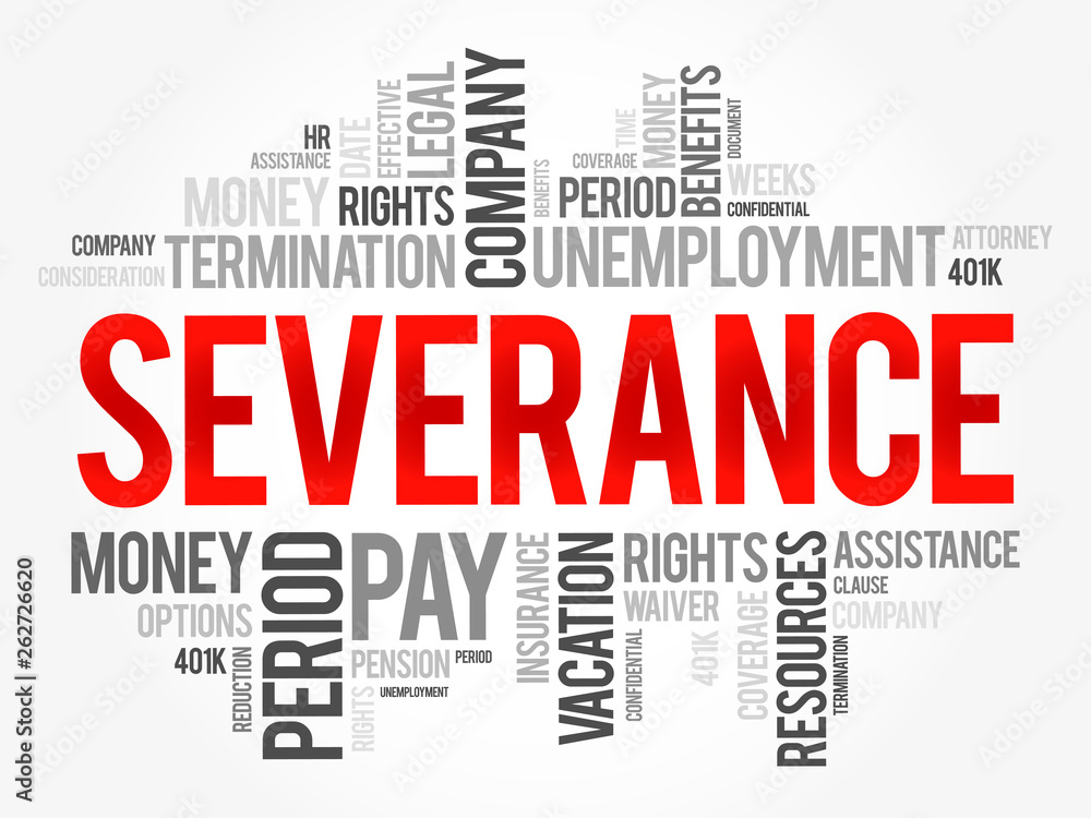 Severance word cloud collage , social concept background Severance word cloud collage , social concept background