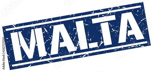 Malta blue square stamp