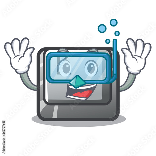 Diving button K in the cartoon shape
