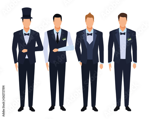 men wearing tuxedo