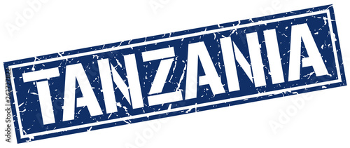 Tanzania blue square stamp