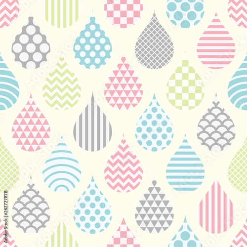 Rain drops background. Seamless pattern.Vector. 雨のパターン