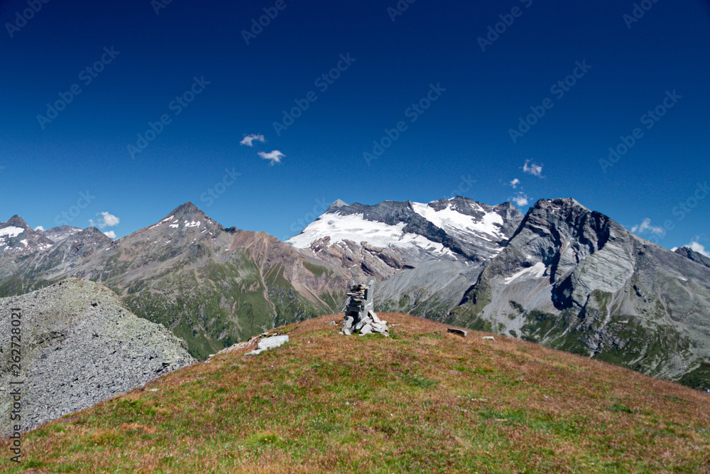 Panoramic view of Monte Leone at the Sempione pass in Switzerland.