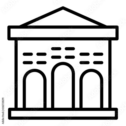Institute courthouse icon. Outline institute courthouse vector icon for web design isolated on white background