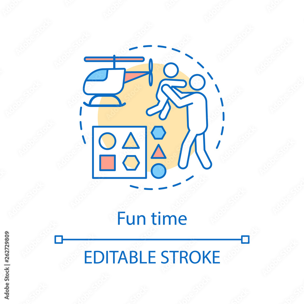 Fun activities for children concept icon Fun activities for children concept icon