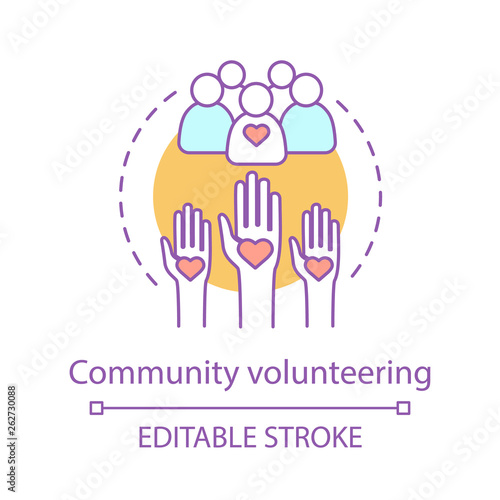 Welfare volunteering concept icon