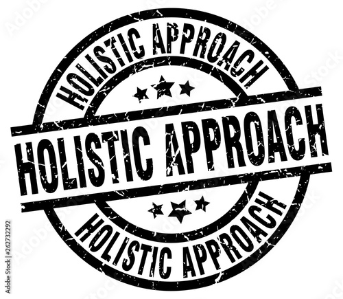 holistic approach round grunge black stamp