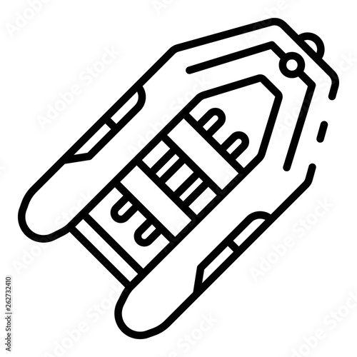 Rubber boat icon. Outline rubber boat vector icon for web design isolated on white background