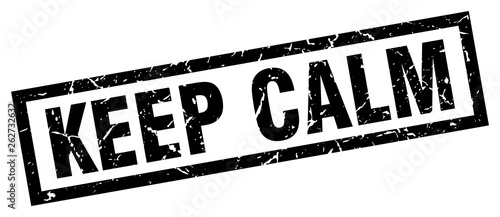 square grunge black keep calm stamp