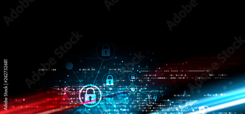 Cybersecurity and information or network protection. Future technology web services for business and internet project