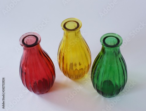 colorful glass jars