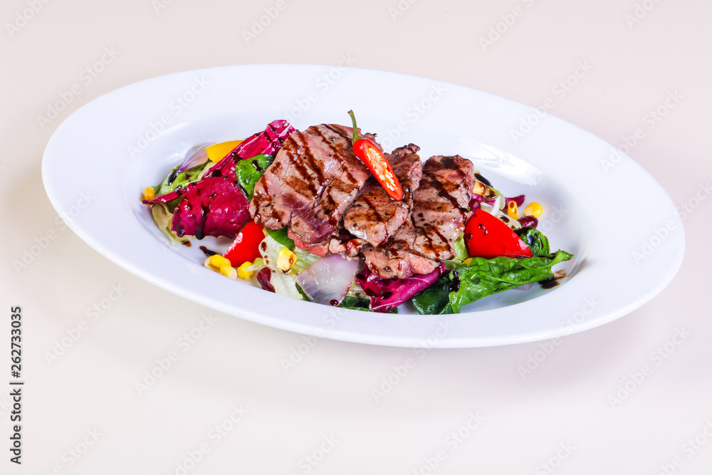 Grilled pork with vegetables Grilled pork with vegetables