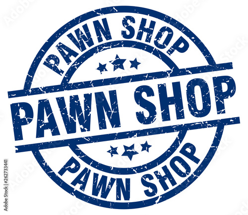 pawn shop blue round grunge stamp