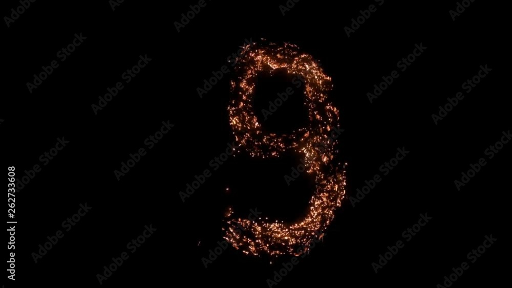 Number nine 9 burning, smoldering Number nine 9 burning, smoldering