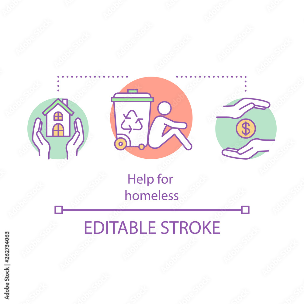 Help for homeless concept icon Help for homeless concept icon