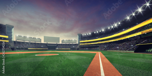 Photography Grand baseball stadium playground infield nightfall view