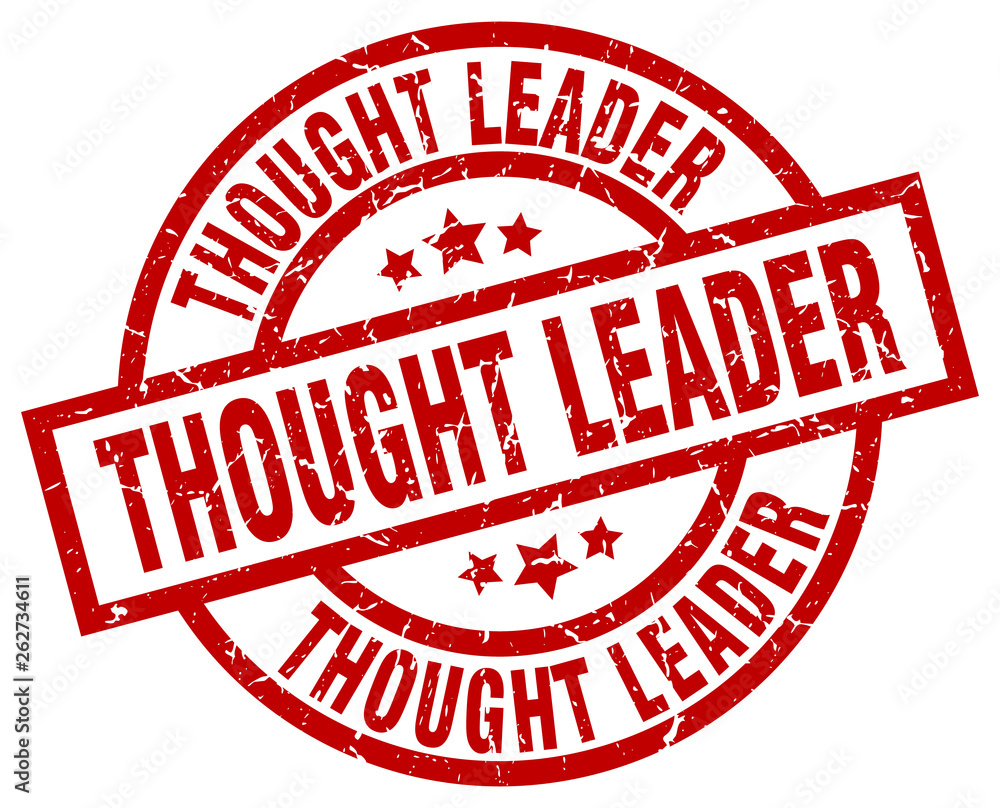 thought leader round red grunge stamp thought leader round red grunge stamp